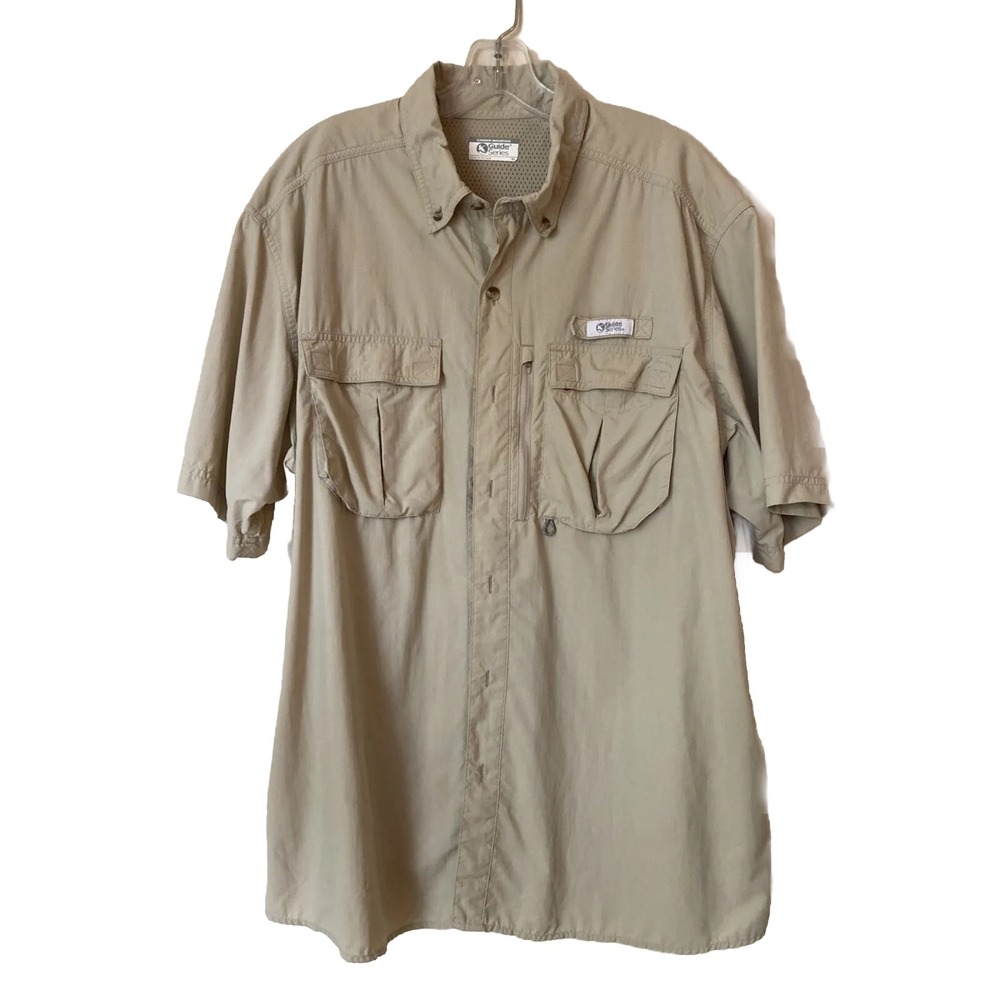 Grander Mountain Guide Series Men's‎  Size XL Tan Short Sleeve  Button  Hunting